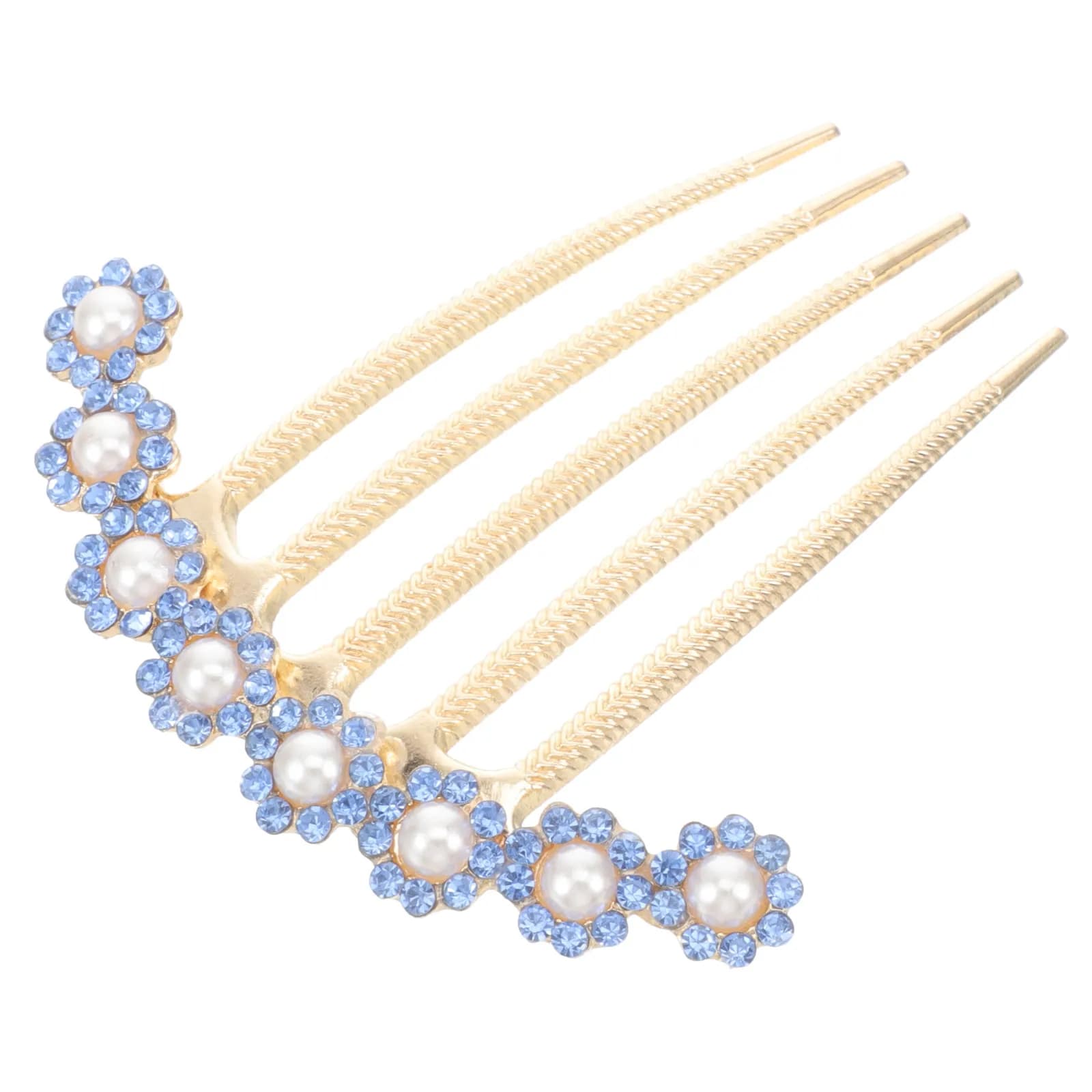 Hair clip with rhinestones and artificial pearls for woman, elegant side comb, wedding hair accessory, gift for parties and dances