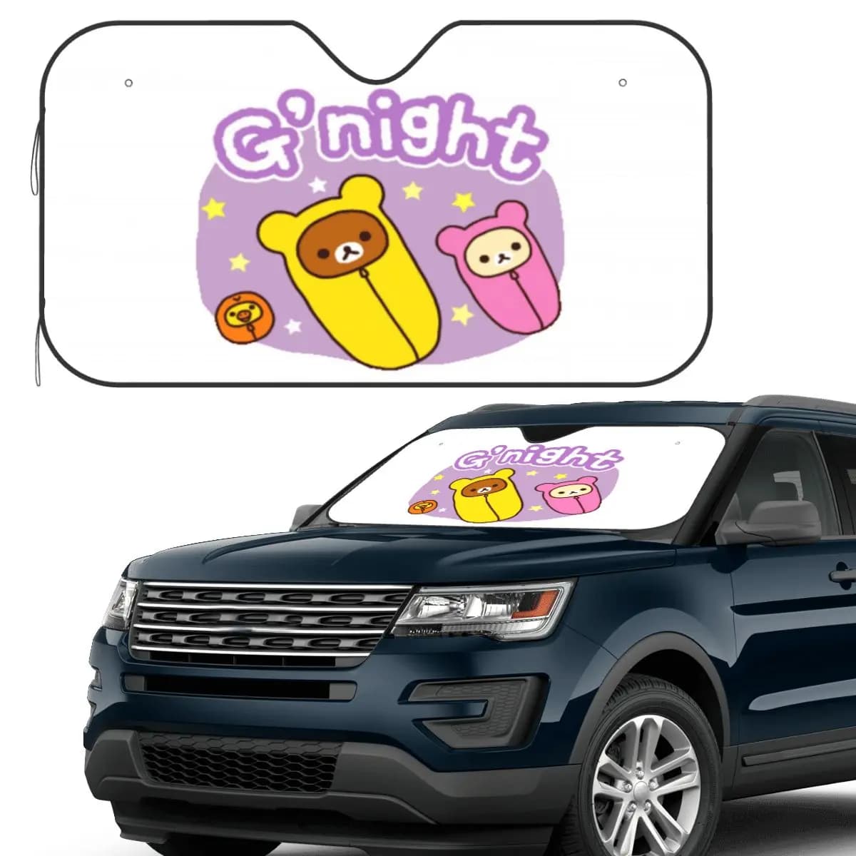 Good Night Rilakkuma Parasole Parabrezza Parabrezza anteriore per auto Finestra Parasole Accessori Coperture