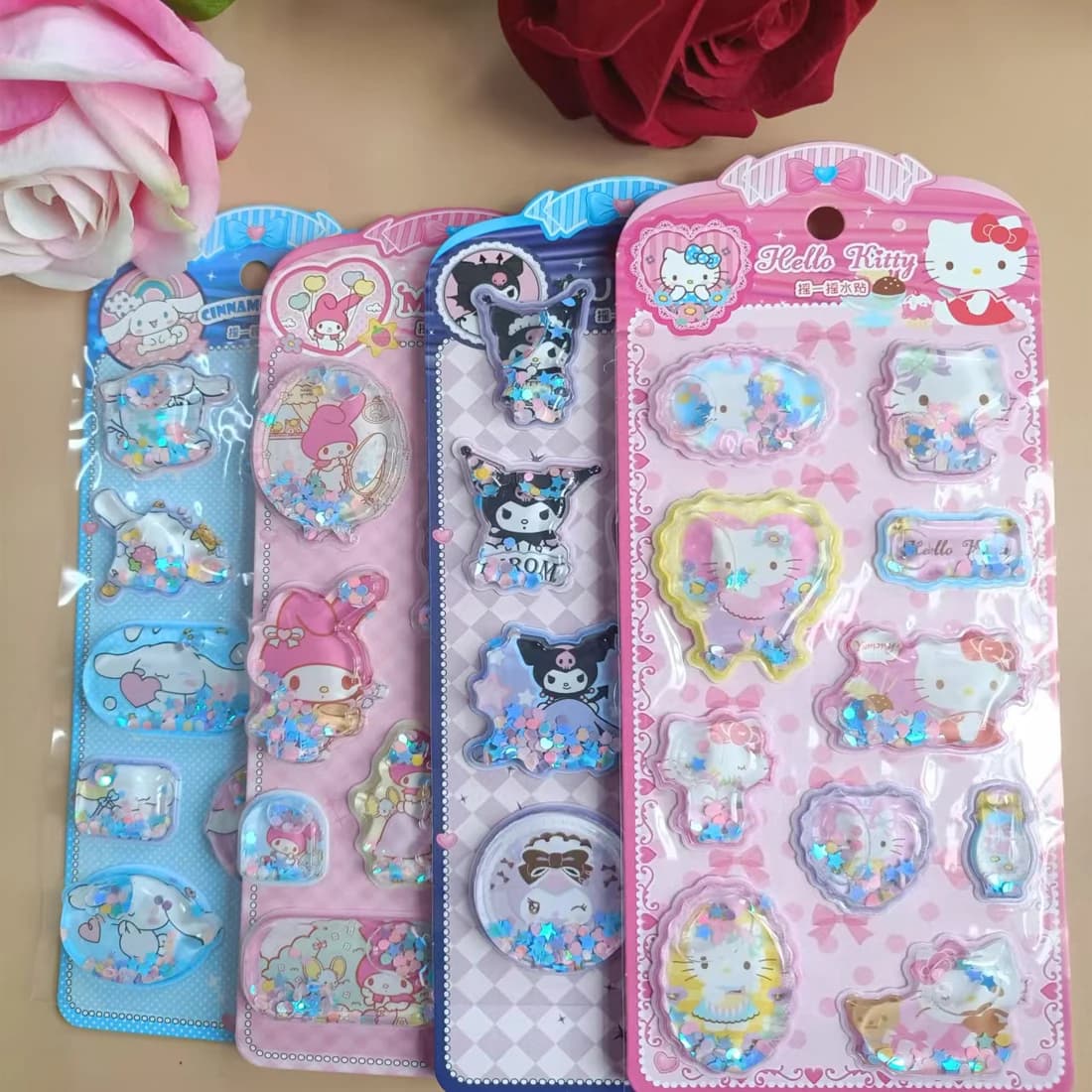Nuovi Adesivi 3D Anime Kawaii Sanrio - Decalcomanie Impermeabili per Quaderni, Album, Diari, Fai da Te, Cancelleria Scolastica, Giocattoli per Bambini