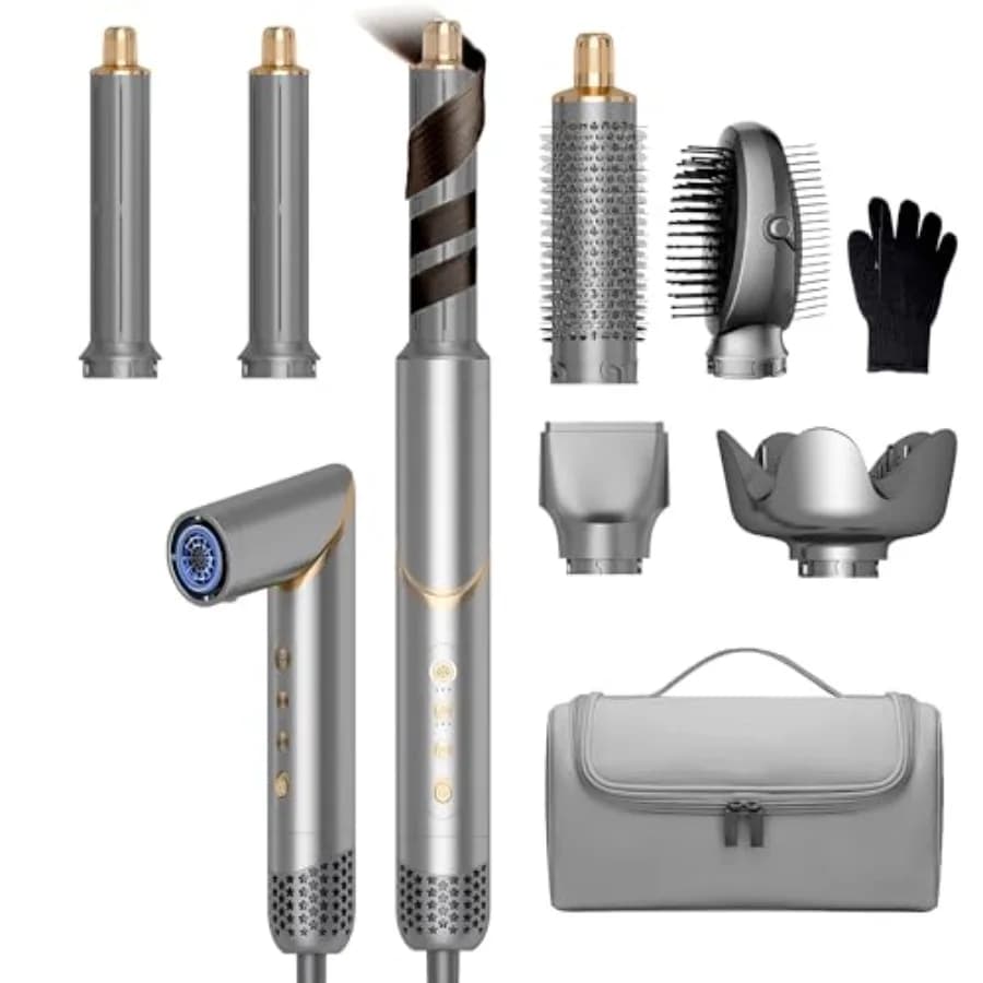 Brush Hair dryer 6 in 1 with Ionian Technology for Fast Drying, Smoothing, Drying, Diffusion, Wraping, Design Travel Compact 1