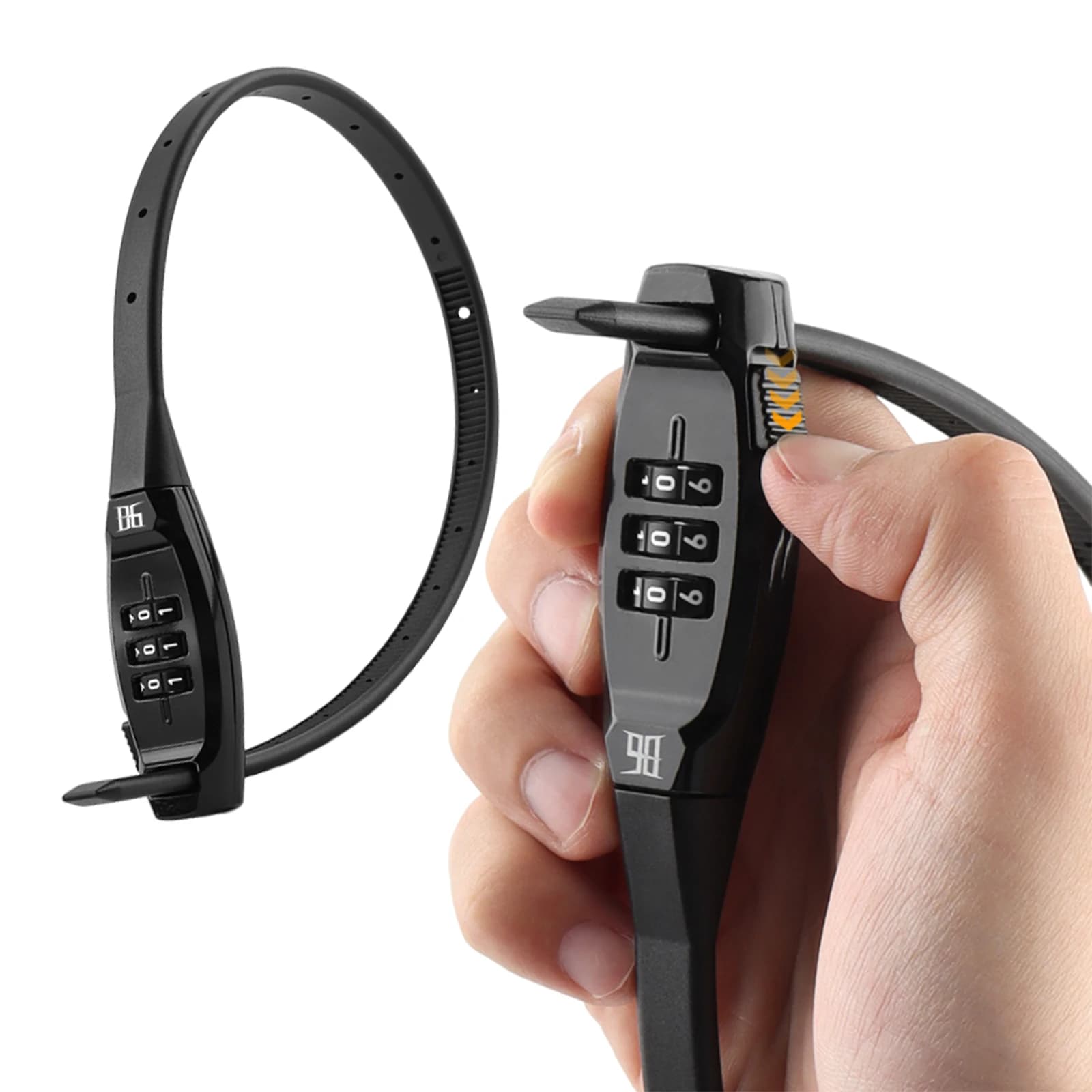 Portable Bicycle Cable Tie Lock Alloy Steel Password Locks Freely Adjustable Rope Locks for Road/Mountain Bike Cycling Accessory