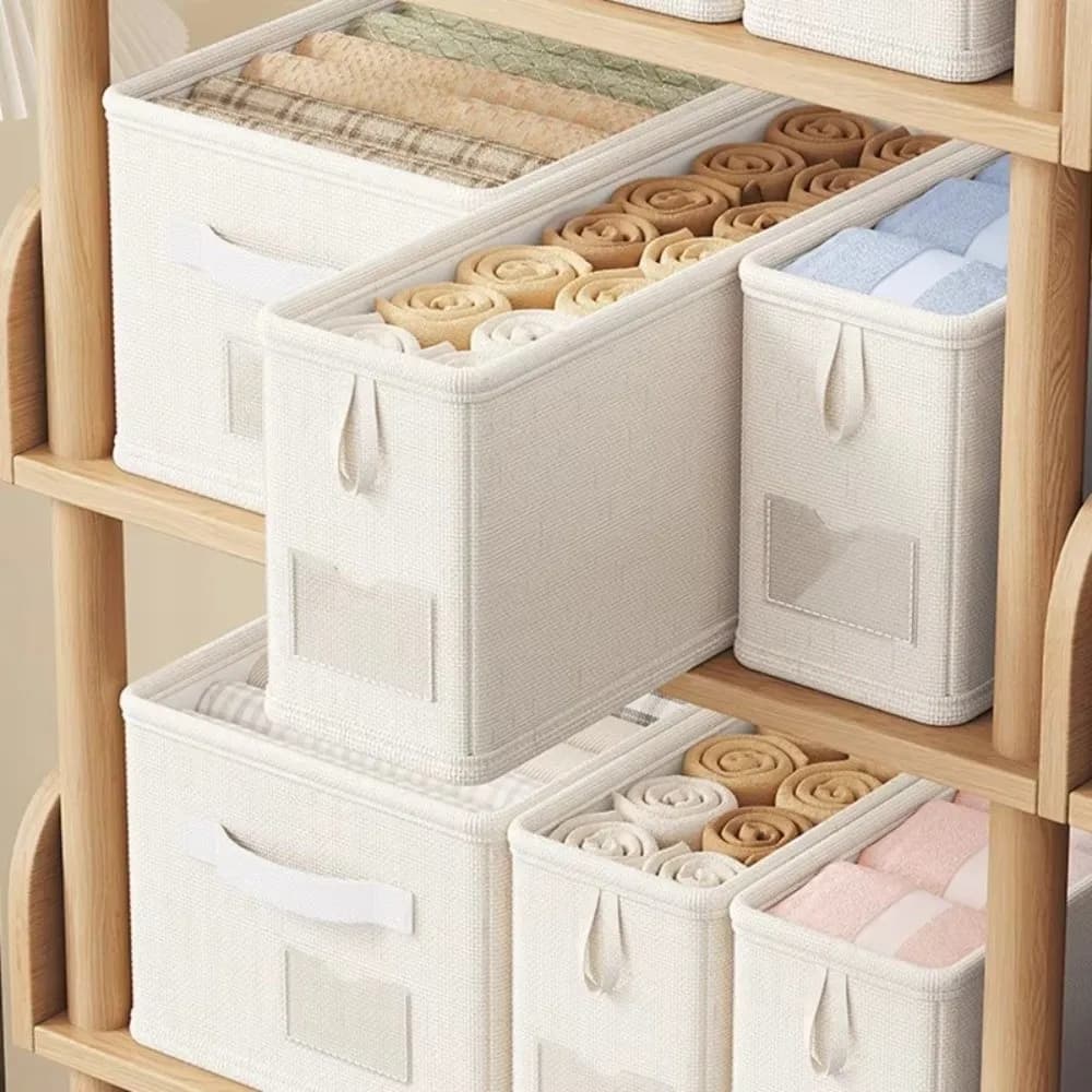Scatola Organizzatrice Pieghevole per Armadio con Maniglia, Contenitore Salvaspazio per Biancheria Intima, Design Stretto Multifunzionale