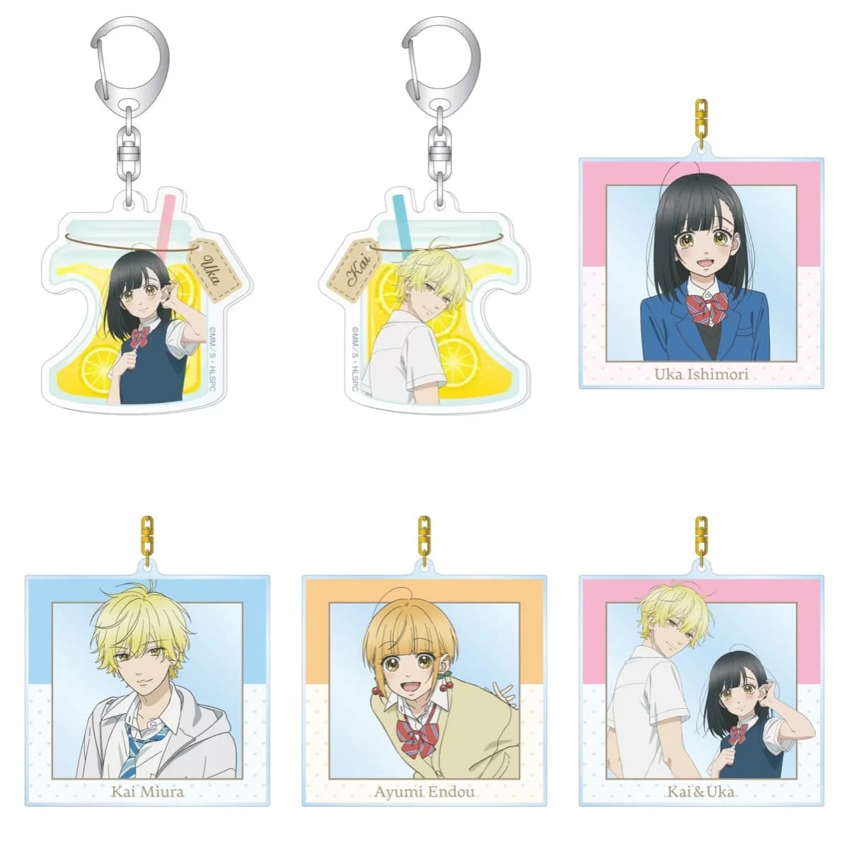 Anime Miele Limone Soda Acrylic Keychain Pendant Car Keychain Accessories for mobiles present Firend Christmas Gifts