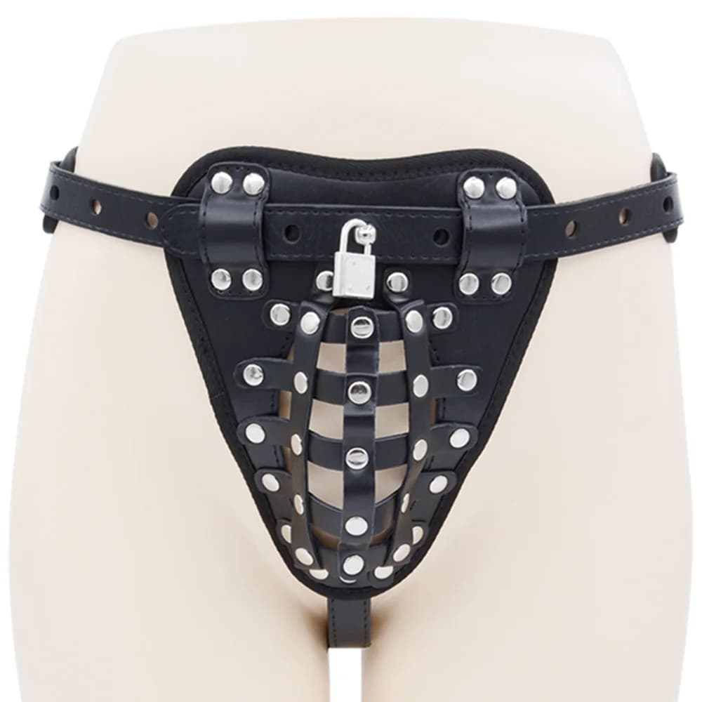 Maschile Casting Device with Belt and Padlock, Leather Closing Pants for Men, Adult Sexual Toy