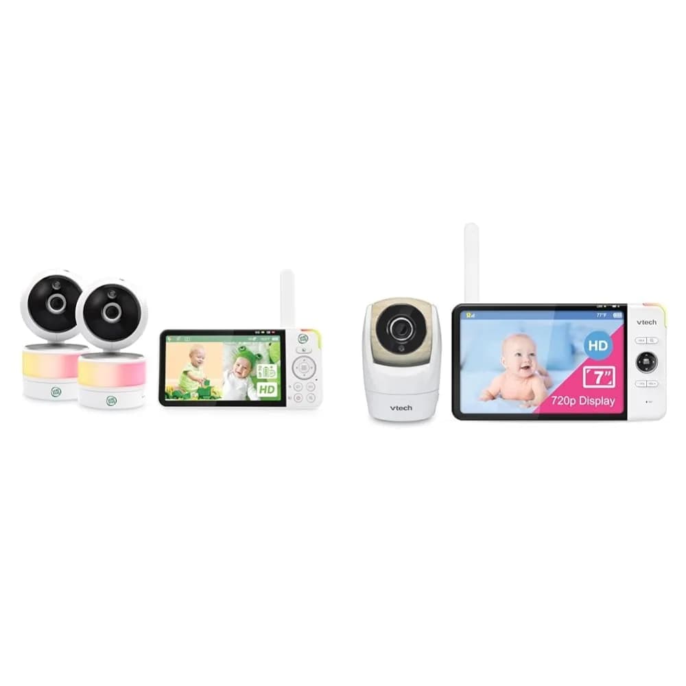 Baby monitor LF915-2HD, 2 telecamere, schermo 5" 720p, 360 ° Pan-Tilt-Zoom, visione notturna a colori e VTech [aggiornati] VM919HD Baby Monit