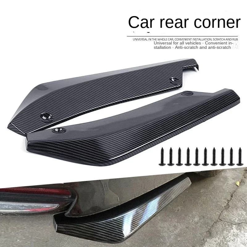 Car Front Rear Bumper Strip Lip Spoiler Diffuser Splitter Scratch Protector Carbon Fiber Winglets Side Skirt Extension Universal