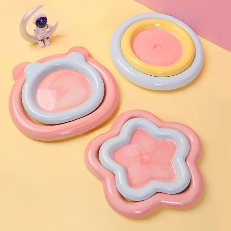Piatto in ceramica da dessert creativo Ciotola colorata Piatto da snack per frutta Ciotola per gatti Ciotola per cereali Utensili da cucina per desktop domestico
