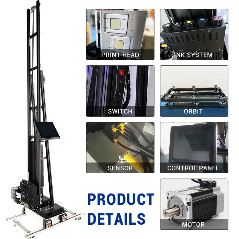 3D wall printing machine of large size direct to wall Ink UV CMYKW LC LM Printer for corporate double paper DX10 to 5/7 colors