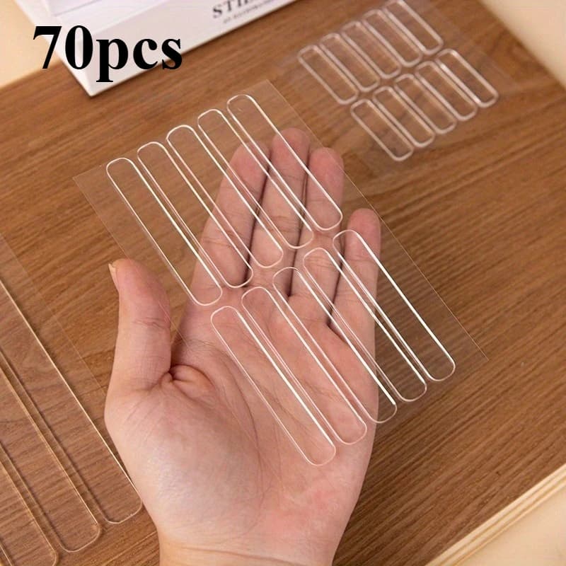 70pcs Clear Silicone Cabinet Door Bumpers - Self-Adhesive Rubber Stopper for Noise Reduction
