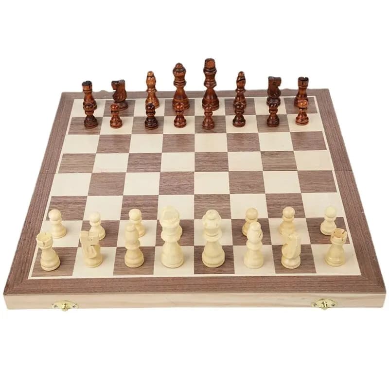 Set di scacchi pieghevoli Pezzi degli scacchi in legno Giochi da tavolo Scacchiera fatta a mano Gioco da tavolo per famiglie Giochi educativi per bambini