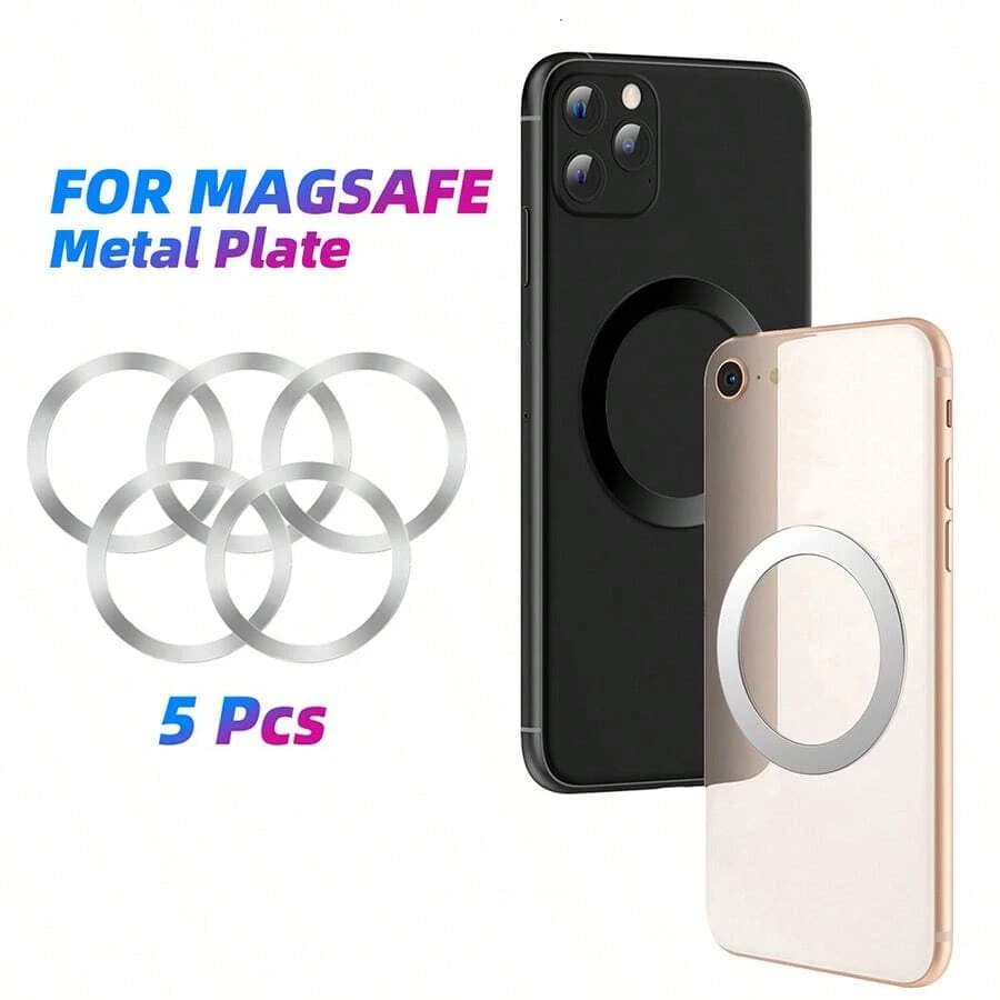 Piastra di attrazione magnetica adesiva in metallo da 5 pezzi adatta per la custodia del telefono Magsafe, foglio universale