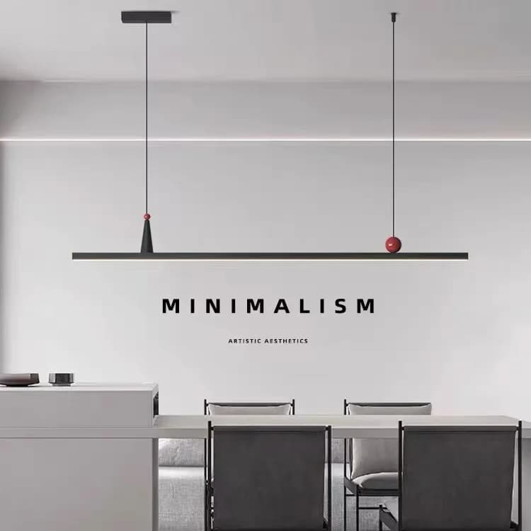 High-end design chandelier for restaurants, modern and simple, single-line, for long dining table and bar counter, minimalist lamp for hotel reception