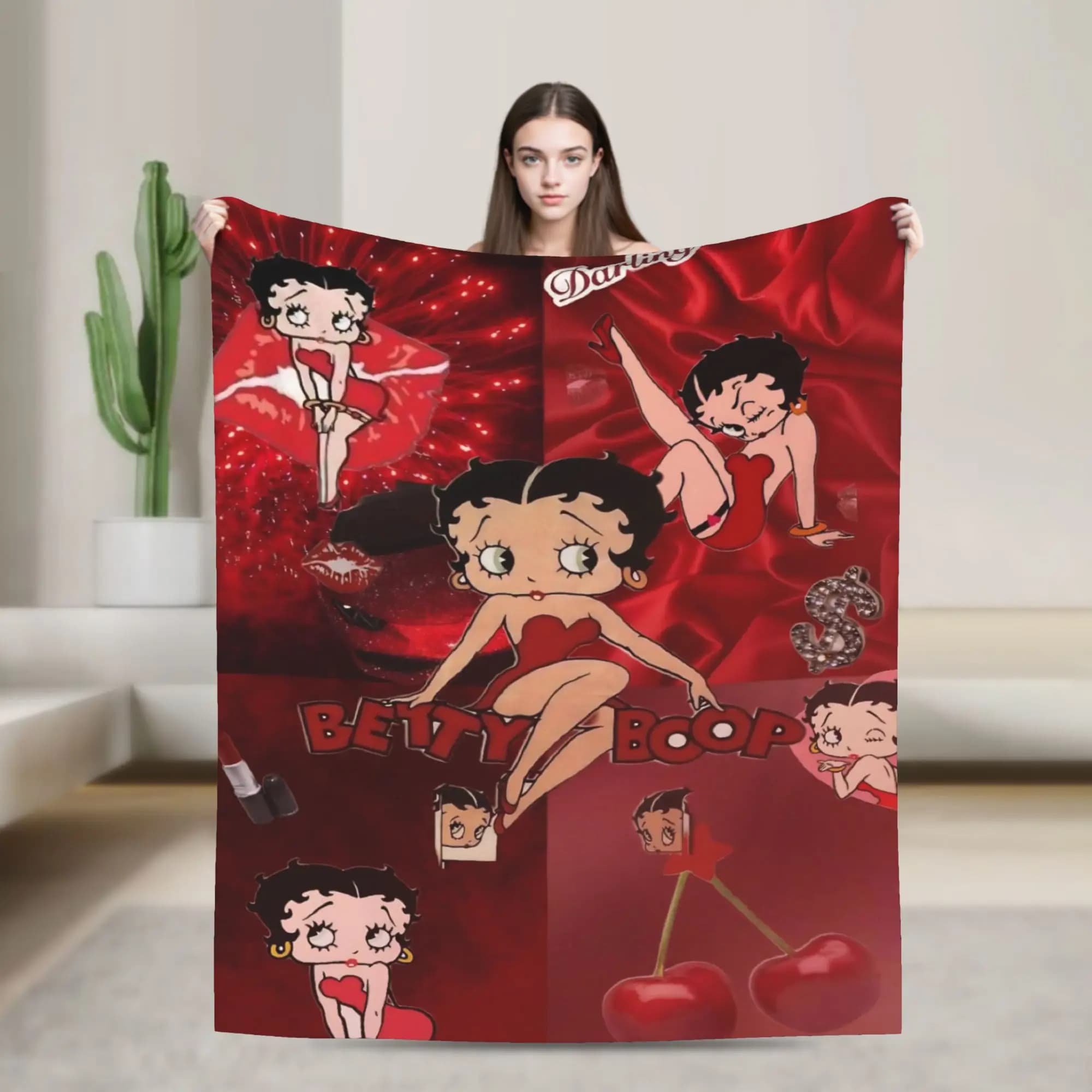 B-Bettys Boops Blanket Multiple Sizes Super Soft Cozy Throw Blankets for Sofa Couch and Bed