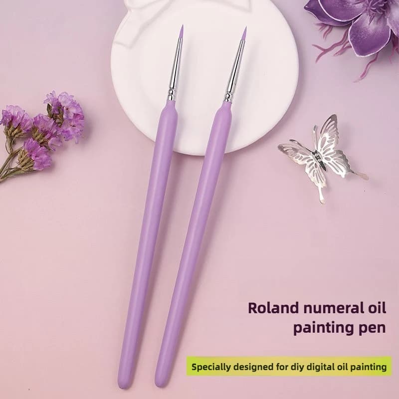 2 Pcs Set DIY Digital Oil Painting Watercolor Pen Acrylic Paint Special Coloring Pen Flat Coating Hook Line Pen Painting Brush