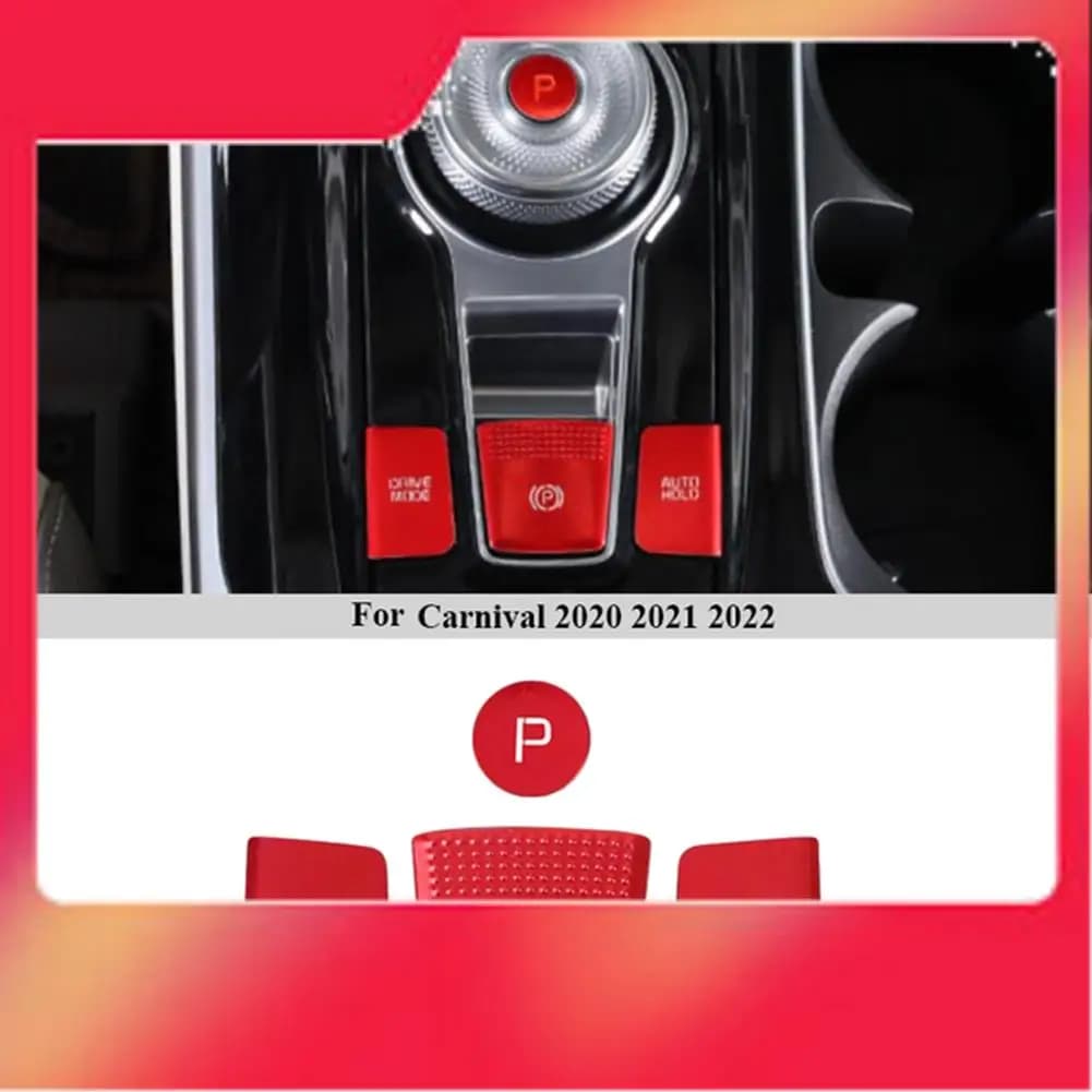 4 pezzi pulsante ingranaggi di controllo centrale auto adesivo copertura pannello di rivestimento telaio per KIA Carnival 4 KA4 2020 2021 2022-M54K