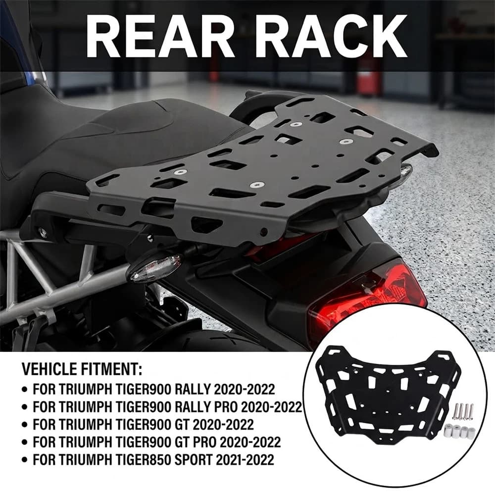 Motorcycle Accessories Aluminum Rear Rack Luggage Shelf Bracket Tailbox Support For Tiger 900 Rally Pro GT Tiger850 Sport