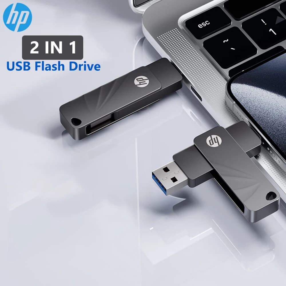 HP 128 GB Tipo-C USB3.2 Doppia interfaccia Chiavetta in metallo Velocità fino a 120 MB/s Chiavetta di memoria ad alta velocità per PC Auto Auto 64 GB 32 GB