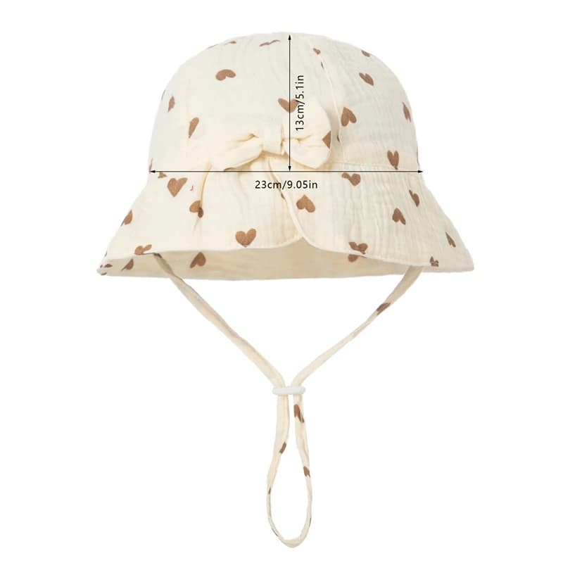 Cappello da pescatore per bambini con adorabile dettaglio dell'arco Elegante berretto di protezione solare a tesa larga per ragazze, perfetto per divertimento e giochi all'aria aperta