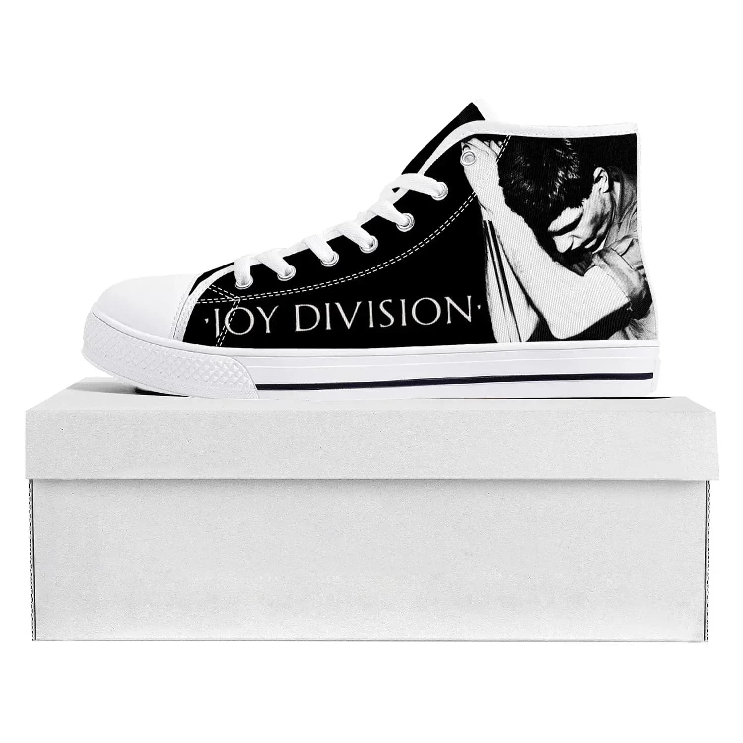 Joy Division Rock Band High Top High Quality Sneakers Mens Womens Teenager Canvas Sneaker Casual Couple Shoes Custom Shoe White