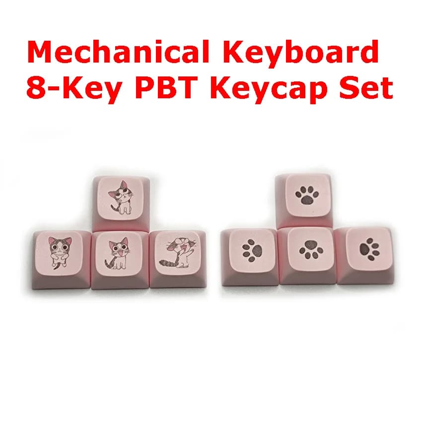 Set di 8 Tasti PBT a Forma di Zampa di Gatto per Tastiera Meccanica, Set di Tasti per Gaming, Parti di Ricambio per Tastiera