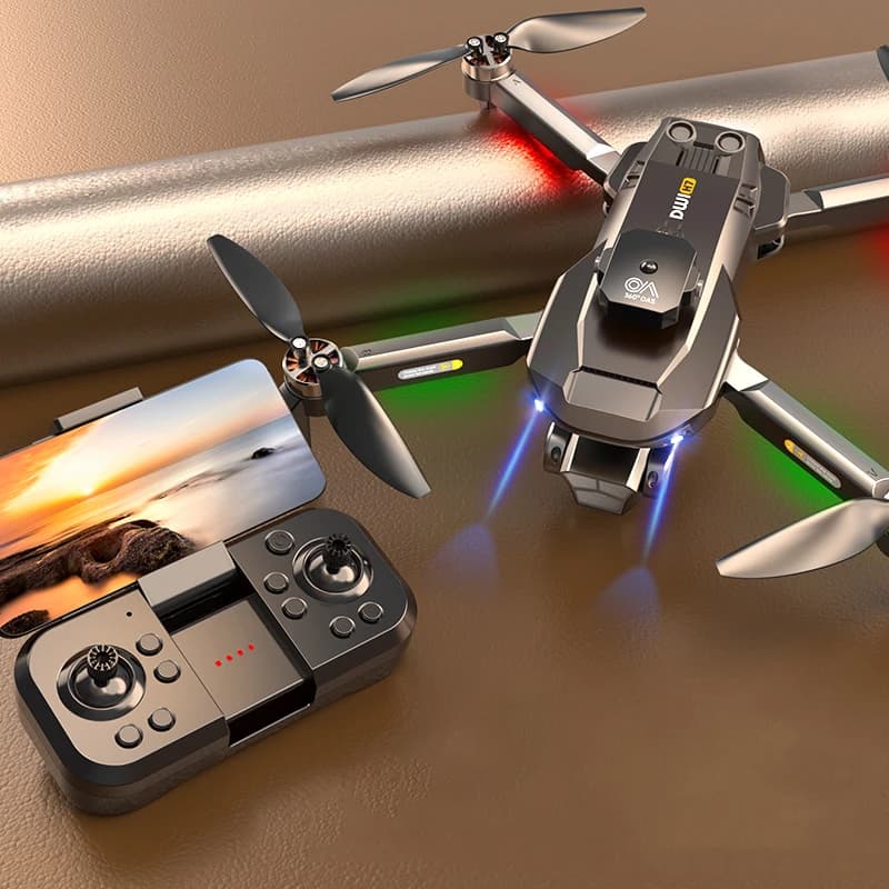 Drone RC DWI con 3 Telecamere, Fotografia Professionale, Mantenimento dell'Altitudine, Evitamento Ostacoli, Elicottero Brushless Pieghevole, Quadricottero, Giocattolo Regalo