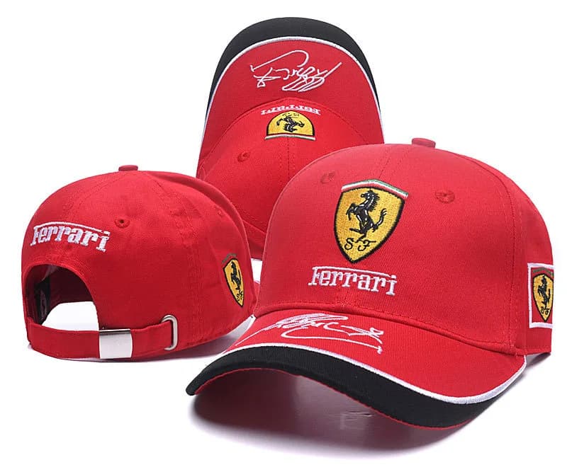 Cappello da baseball per auto ricamato squadra di corse cappello sportivo all'aperto uomo donna cappello parasole accessorio per Ferrari 488 Roma F8 SF90 812 360