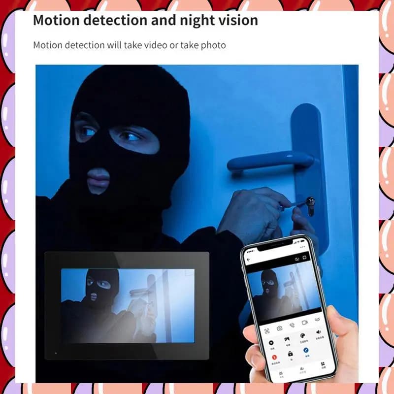 A72Z TUYA Wifi Videocitofono campanello con protezione di sicurezza per monitor touch da 10 pollici per spina UK domestica villa