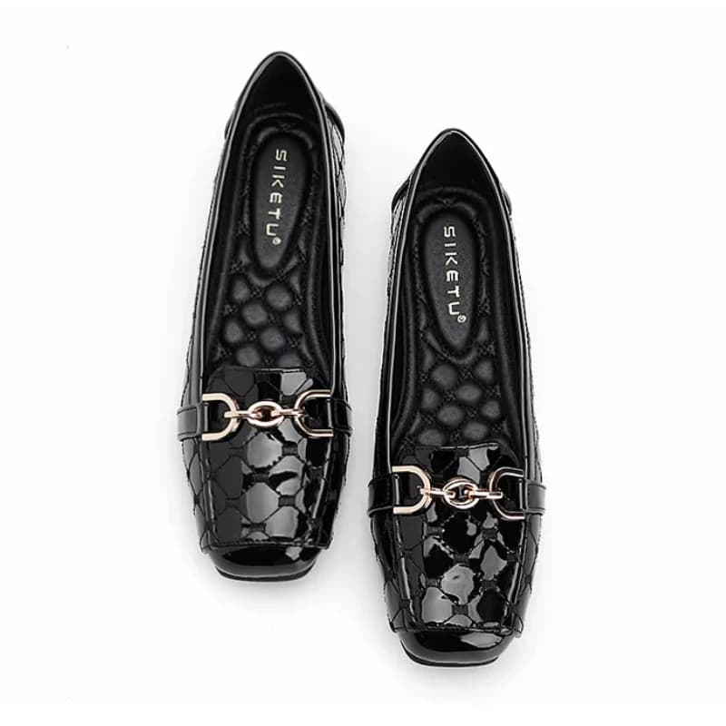 Nuove scarpe basse da donna Scarpe da barca casual in pelle verniciata con cuciture Mocassini slip-on da strada