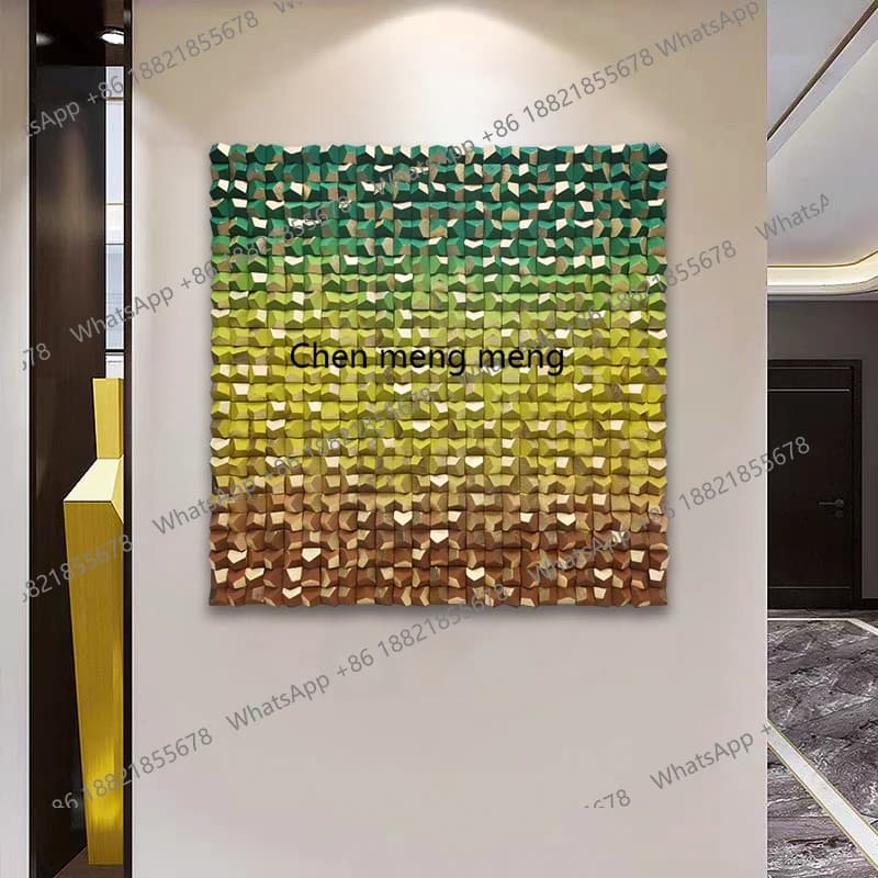 Pittura decorativa moderna e semplice per soggiorno, pittura creativa tridimensionale con blocchi di legno