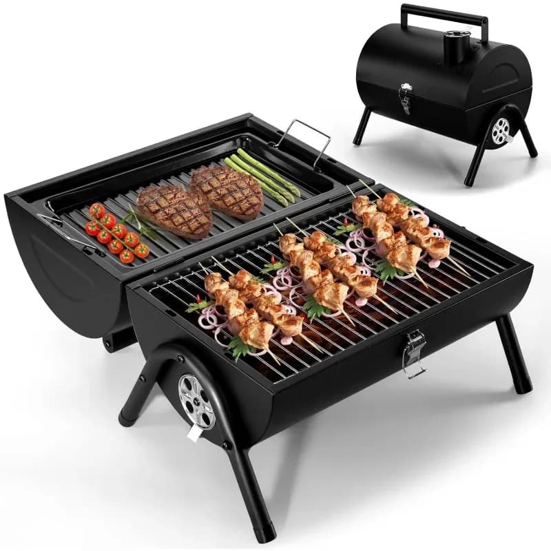 Fornello da Tavolo Portatile Brother, Forno Resistente alle Alte Temperature, Griglia a Carbone per Campeggio e BBQ all'Aperto