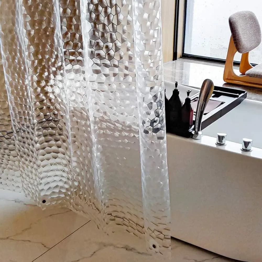 Semi-Transparent Shower Curtain multi-size with Hooks Bathroom Curtain Mouldproof Waterproof Bath Curtains Liner Bathtub