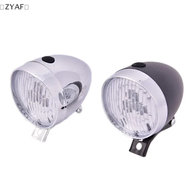 prudentDD329 mentionFaro per Bicicletta, Front Light Retro Classica per Mountain Bike 200LM, 3 LED headlight for Cycling, Bike Front Light, Night Guide Equipment