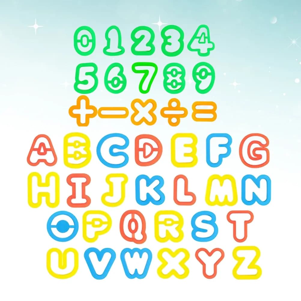 Set di 41 Stampi per Argilla con Lettere, Numeri e Simboli per Gioco Creativo, Antistress, Casa, Aula, Apprendimento Precoce, Fai-da-Te