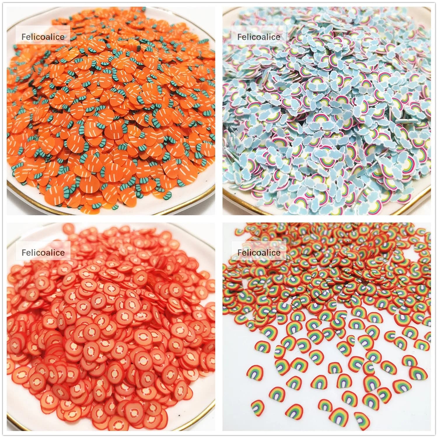20g di decorazioni in argilla a forma di funghi, frutta e verdura per la creazione di fai da te, scrapbooking, decorazioni per telefoni e nail art.