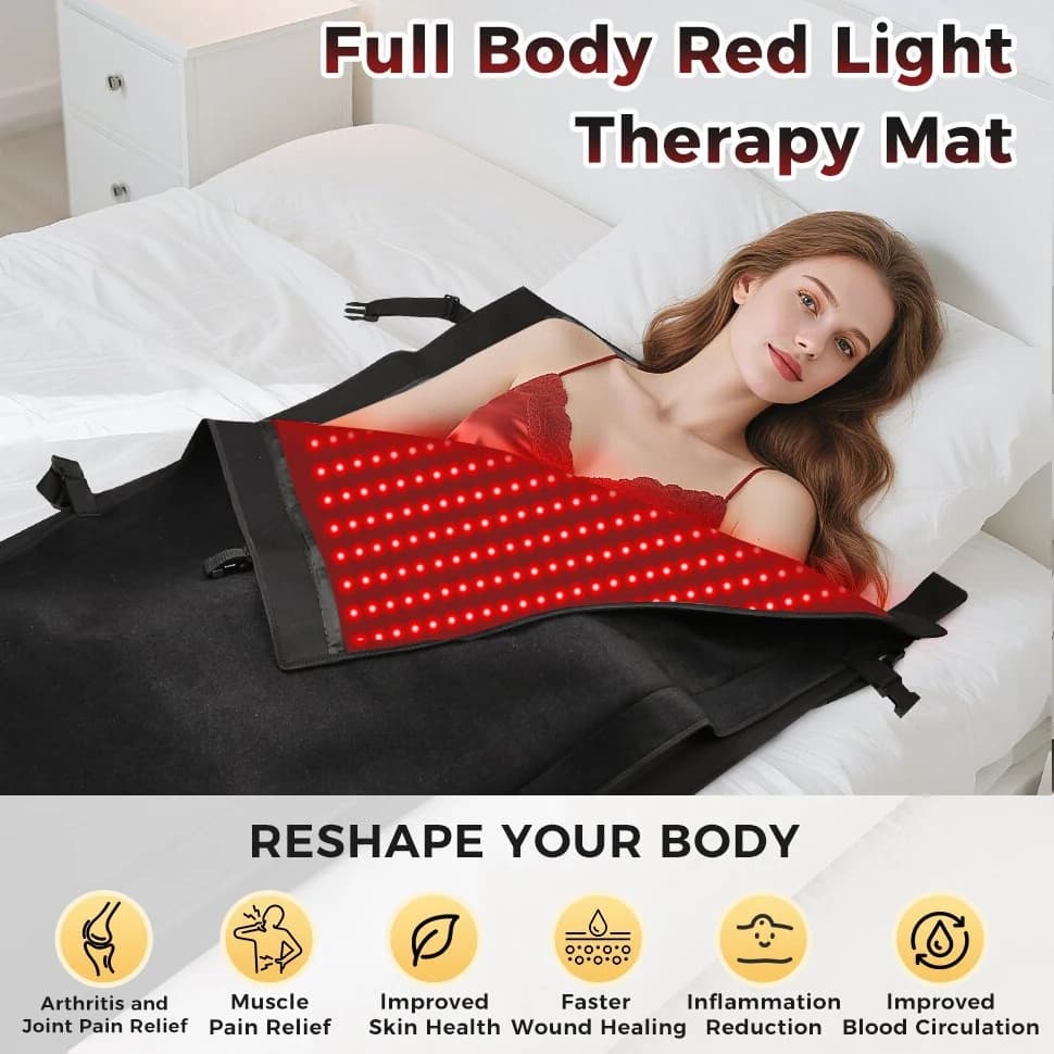 Sacco a Pelo per Terapia a Luce Rossa con 2570 LED, 660nm 850nm Lampada a Infrarossi Vicini, 190x84,6 cm per Benessere e Recupero dal Dolore