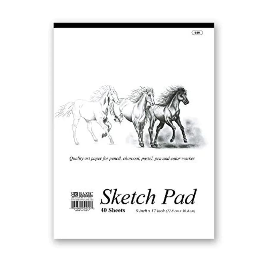 BAZIC Sketch Pad Sheet, Sketchbook Drawing Pads, Sketching Paper Coloring Book for Artist Beginner Classroom