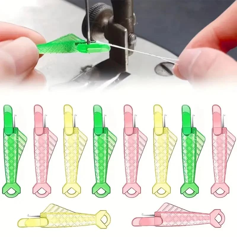 Infilacuci Automatici per Macchine da Cucire, Strumento Ergonomico Auto-Infilante con Manico in Plastica, Colori Assortiti