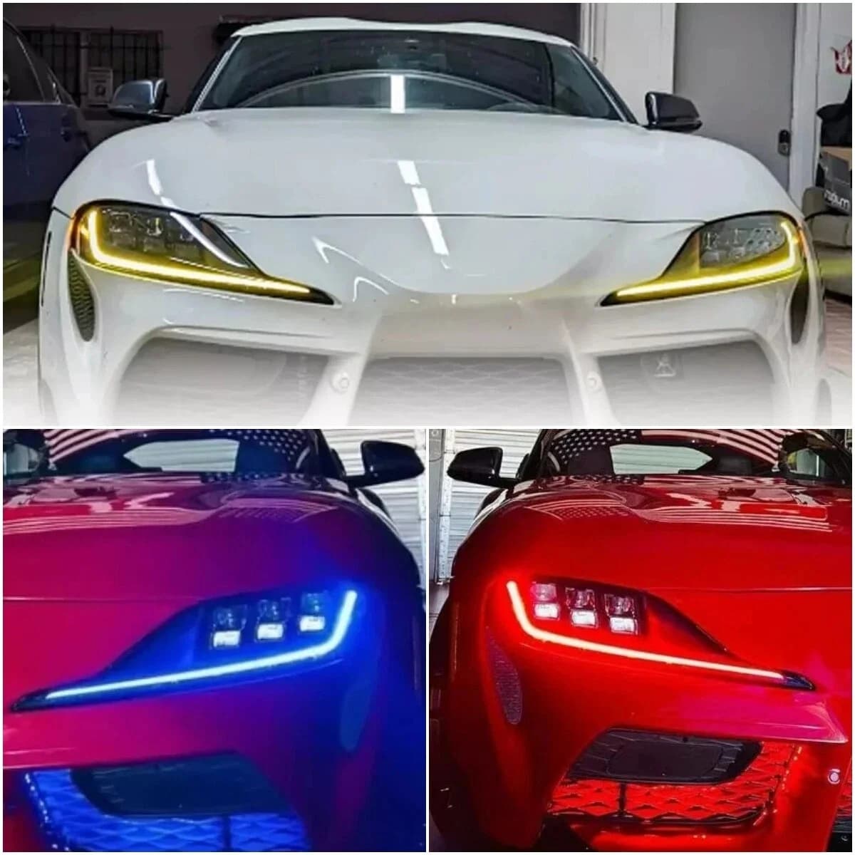 Schede LED DRL bule ambrato giallo rosso per faro LED Toyota Supra A90 A91 2020-2024
