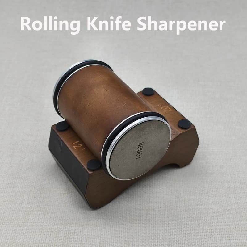 2025 Nuovo Design Affilacoltelli rotanti 4 Angoli 12/15/18/20 Base in legno Coltelli ad aspirazione magnetica Affilacoltelli Strumento Pietra diamantata