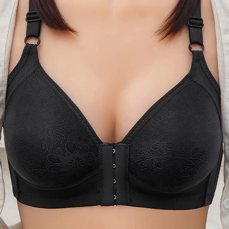 2 pezzi da donna chiusura frontale reggiseni a coppa piena senza anello in acciaio supporto bralette in pizzo reggiseno mamma di grandi dimensioni comfort ventilare biancheria intima