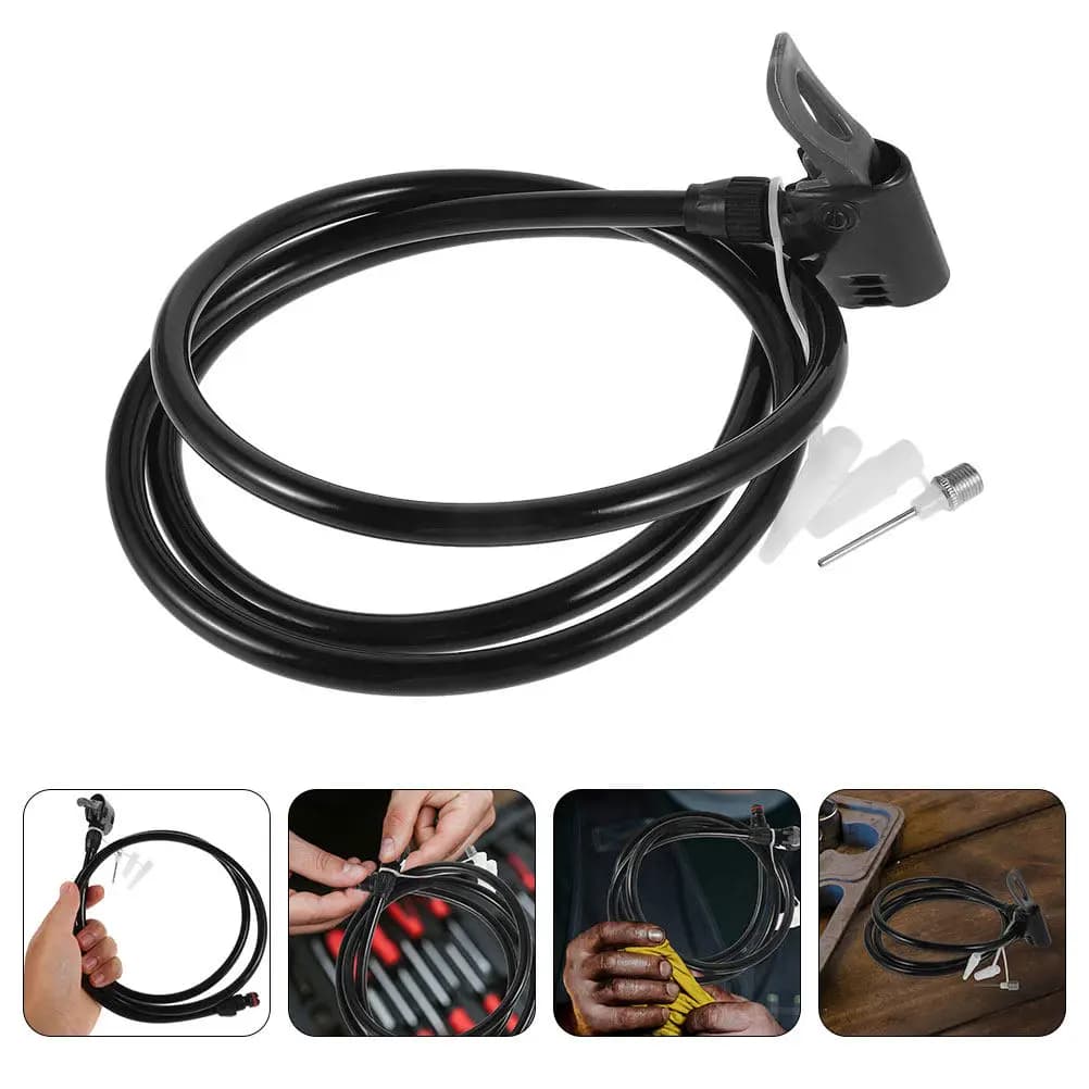 2Pcs Air Pump Hose Kit with Valve Adapters Anti-Freeze Flexible Inflation Hose for Bike Tires Balls Car