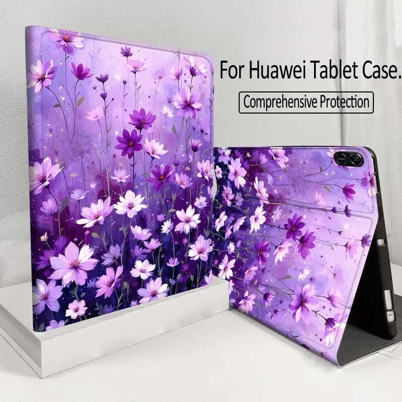 Custodia per tablet con motivo floreale creativo per Huawei MatePad M5 T5 SE 11 Pro Honor Tab 5 V7 V8 X9 GT 10.1 10.8 pollici