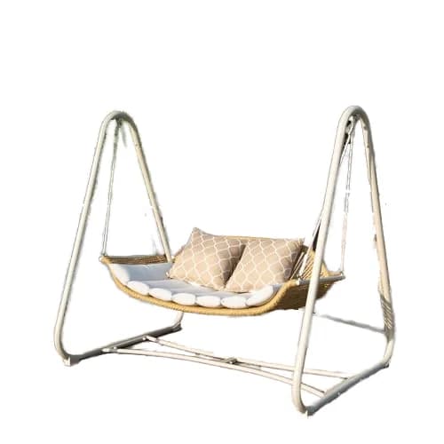 Hanging 2-seat rocking chair with thick cushions and cushion Rocking chair for rattan porch Outdoor hammock chair