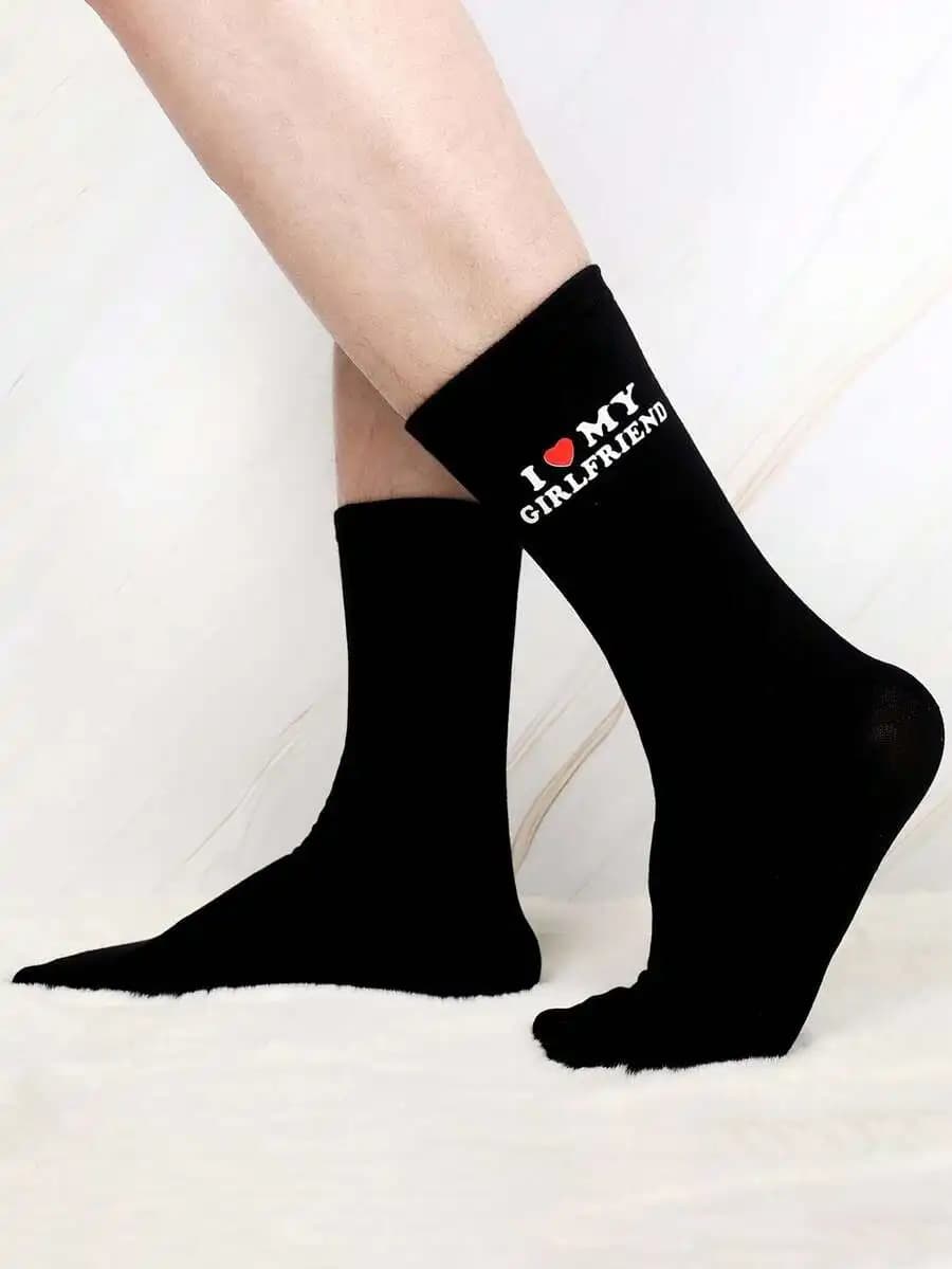 I Love My Girlfriend Socks For Adults Funny Gift For Anniversary Valentine Birthday
