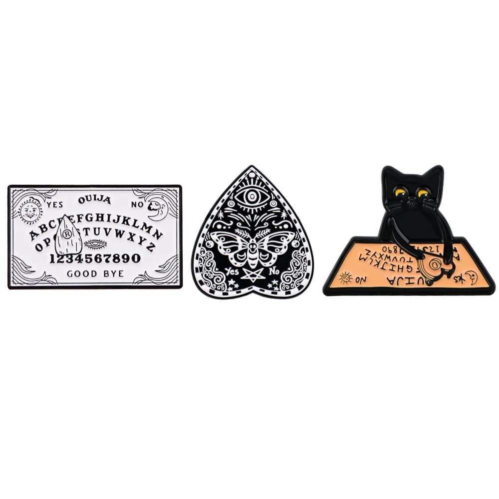 Strega divinazione gatto nero smalto Pin uomo spilla da donna spille da bavero per zaino distintivi di ferro fai da te accessori per gioielli