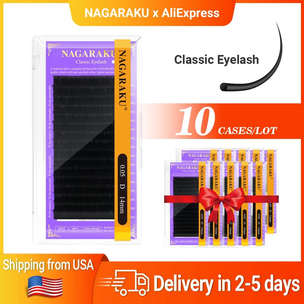 NAGARAKU Shipped by the United States 10 Cases Classical Eyelashes Free fast delivery in 2-5 days via Express