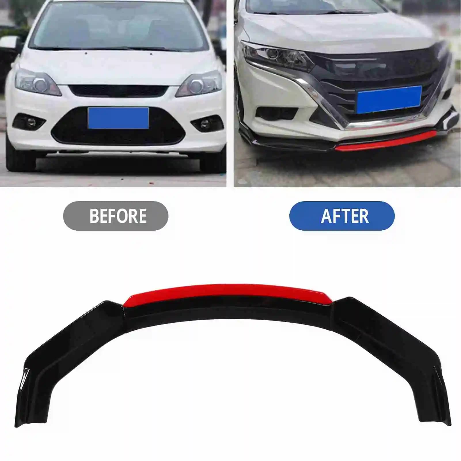 Front Bumper Spoiler Front Bumper Lip Separator Sturdy Wind Resistance Reduction Glossy Black Front Bumper Lip Diffuser