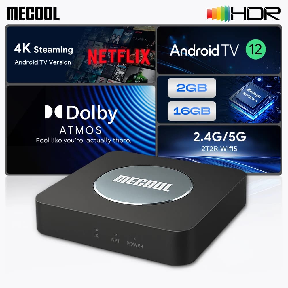 MECOOL TV Box Android TV KM2 Plus 4K Amlogic S905X4 2G DDR4 Ethernet WiFi Multi-streamer HDR 0 TVBOX Lettore multimediale domestico