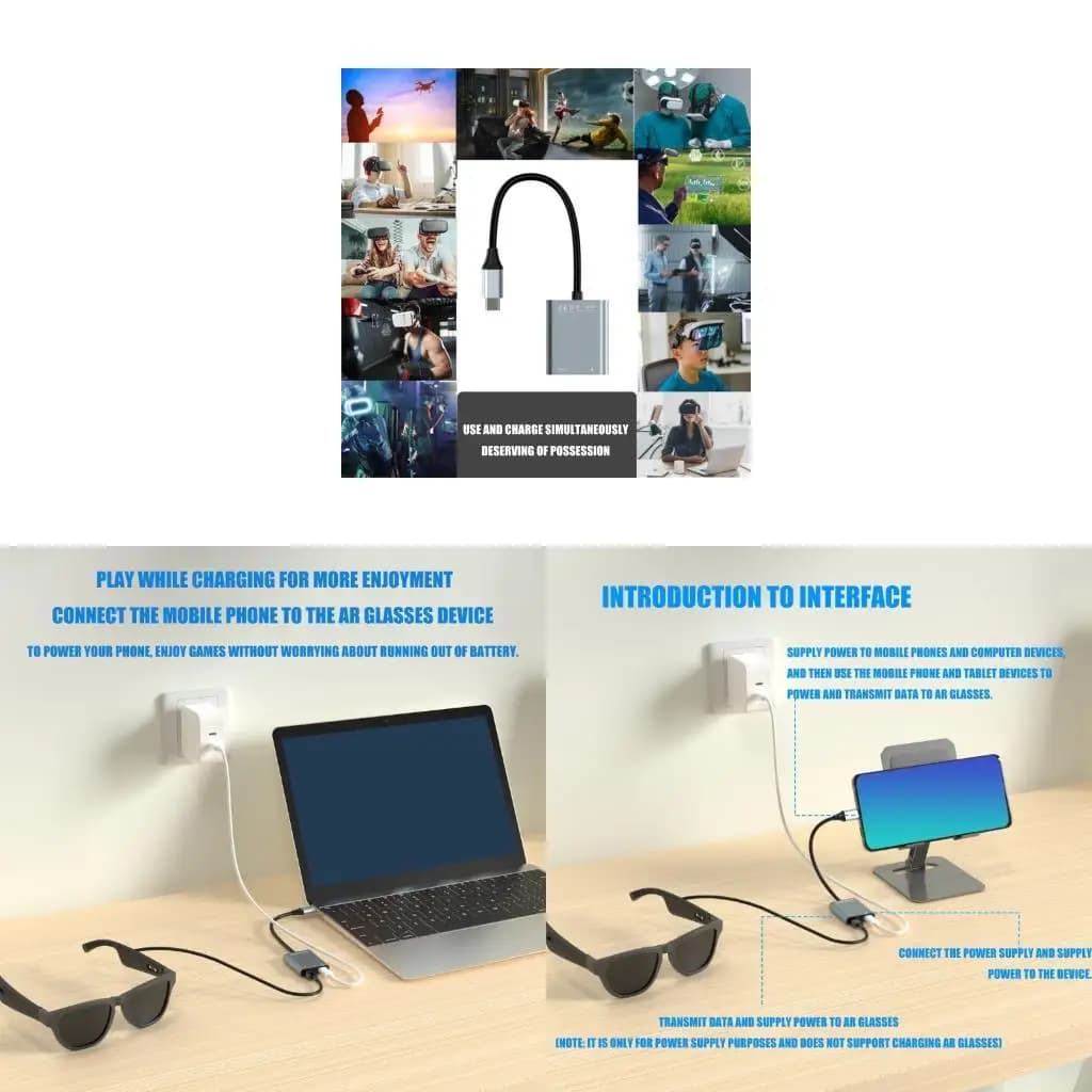 Il dock estensione universale per occhiali AR E56B supporta ricarica rapida PD100 e riproduzione video fluida migliora