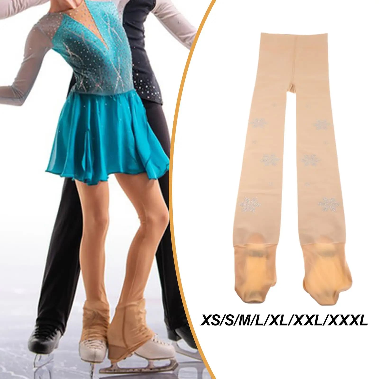 Leggings per collant di pattinaggio artistico, collant per pattini da ghiaccio, sopra gli stivali per la pratica sul palco